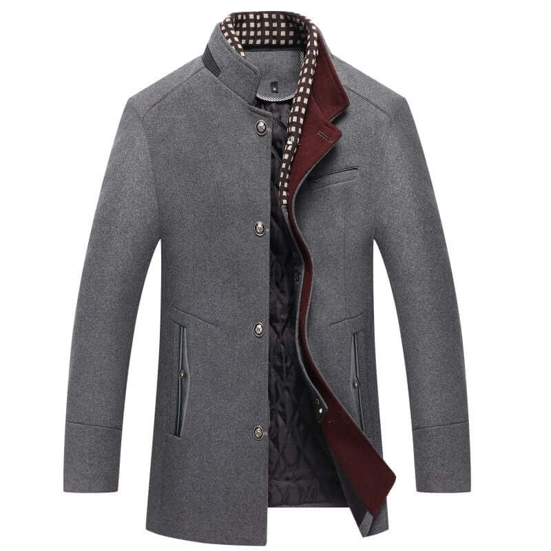 Men's Classic Fit Warm Wool Overcoat