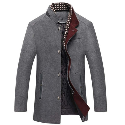 Men's Classic Fit Warm Wool Overcoat