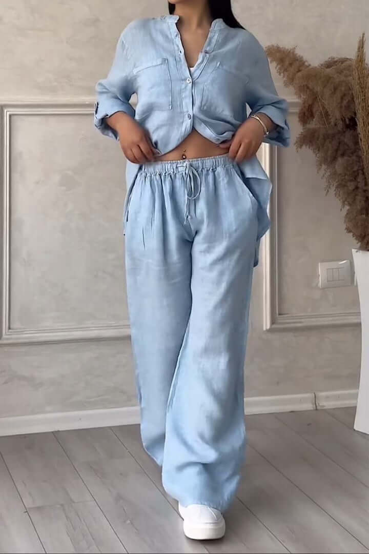 Lightweight Breathable Linen Pantsuit
