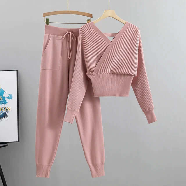 Soft Women's Knit Jogger Lounge Set - Luxivelle
