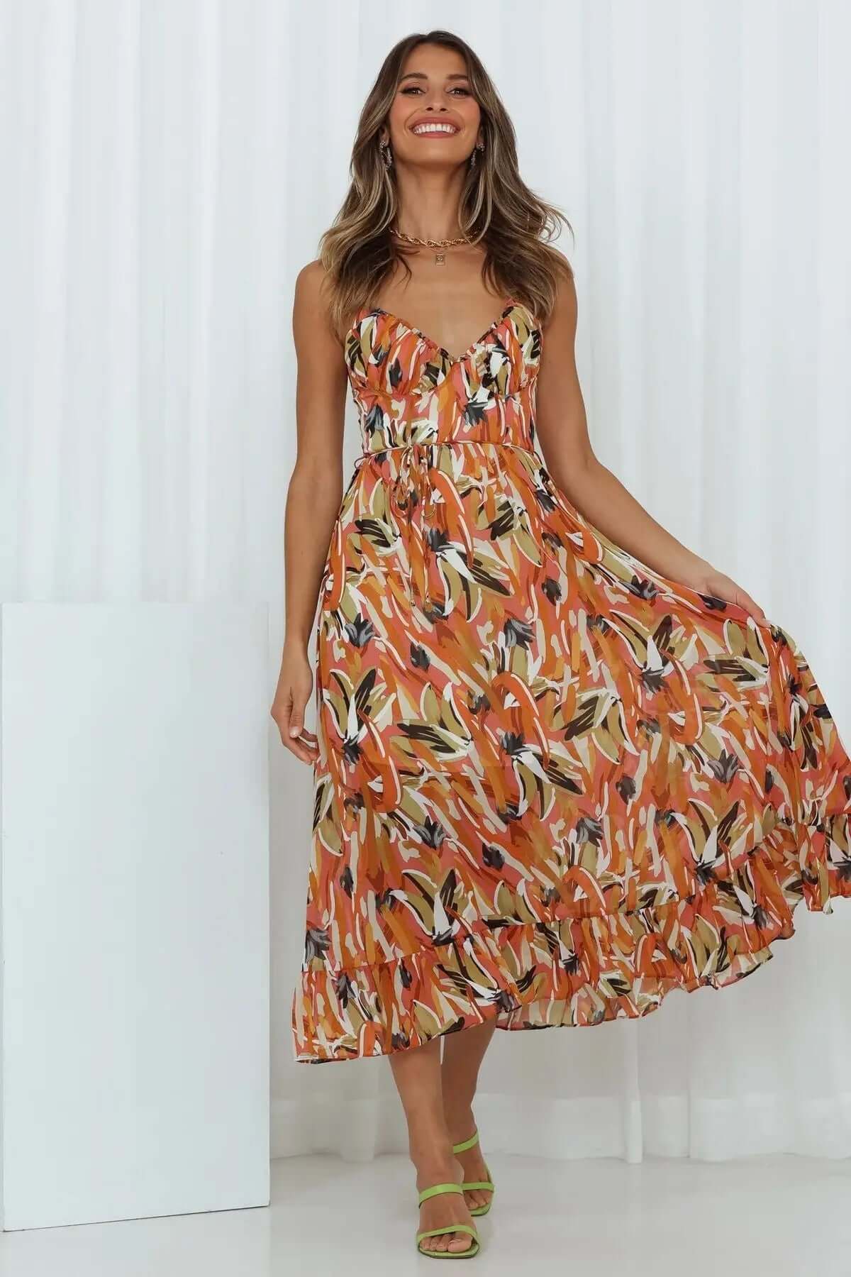 Strapless Warm Weather Floral Midi Dress - Luxivelle