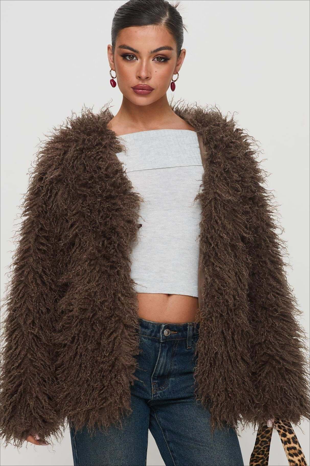 Plush Teddy Bear Faux Fur Parka Coat - Luxivelle
