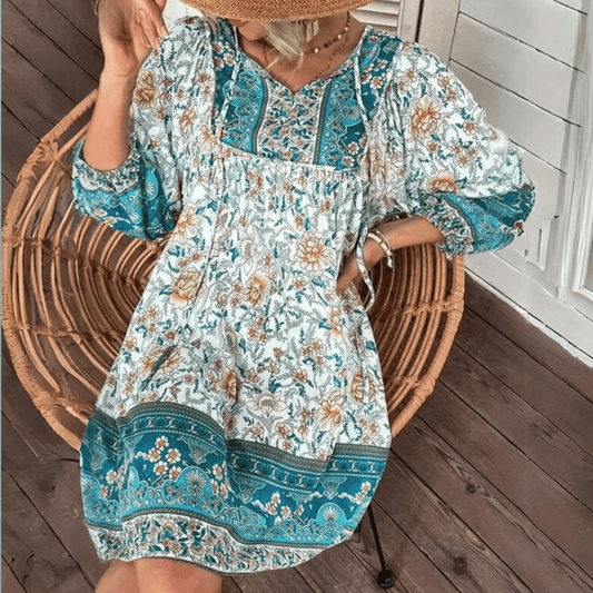 Women's Floral Summer Mini Dress - Luxivelle