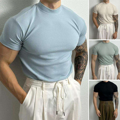 Slim Fit Crew Neck Knit Shirt