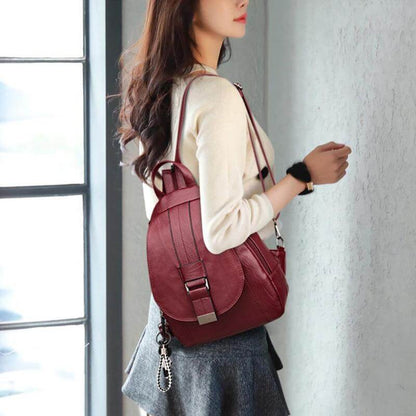 Secure Women's Leather Rucksack - Soft Genuine Sheepskin Backpack - Luxivelle