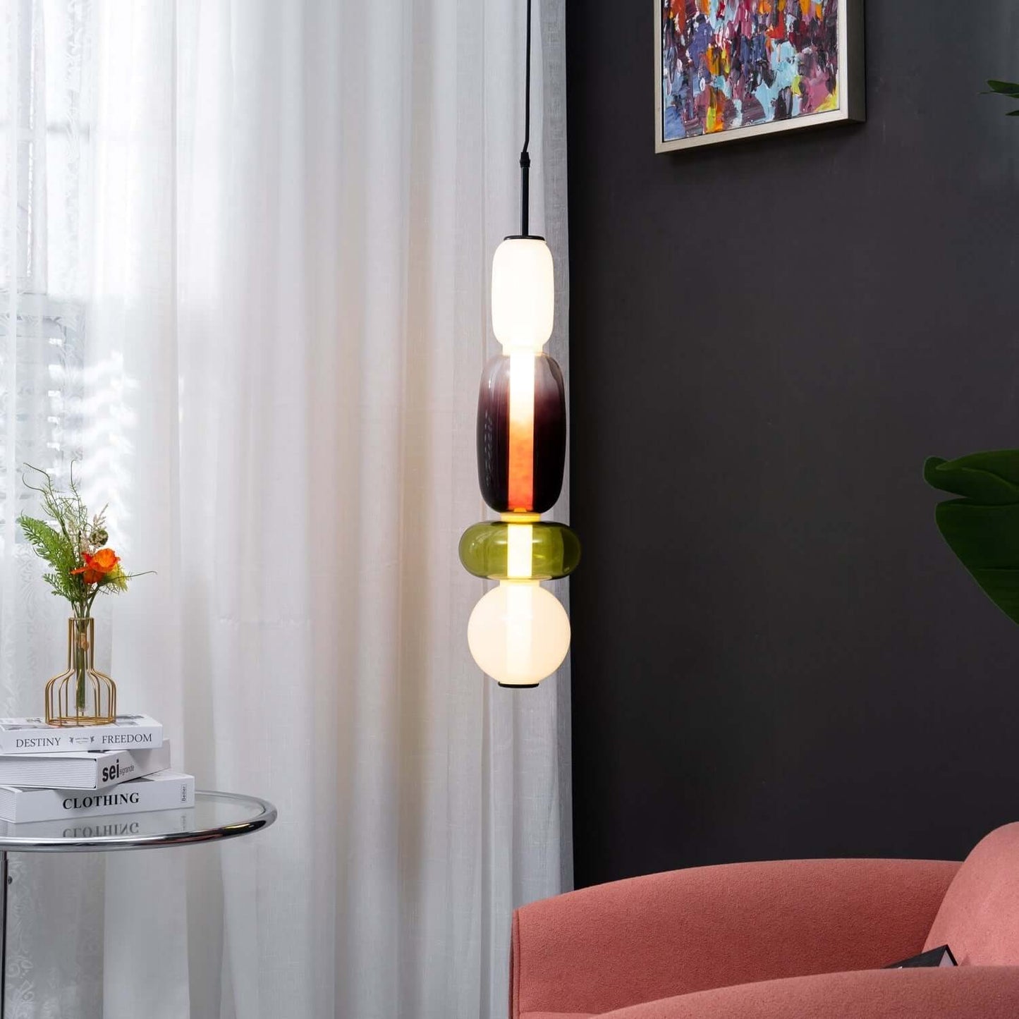 Vibrant Glass Drop Ceiling Light
