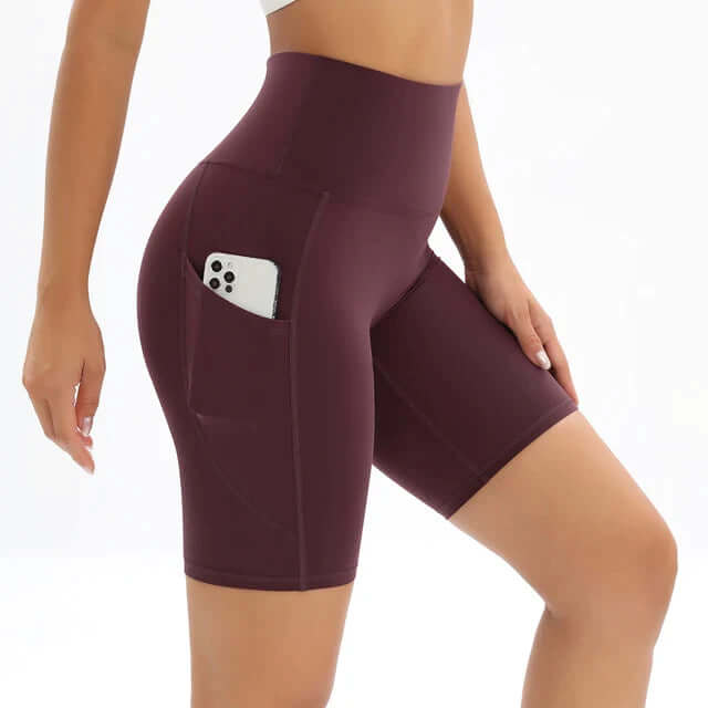 Women's Athletic Waist Running Shorts with Pockets - Luxivelle
