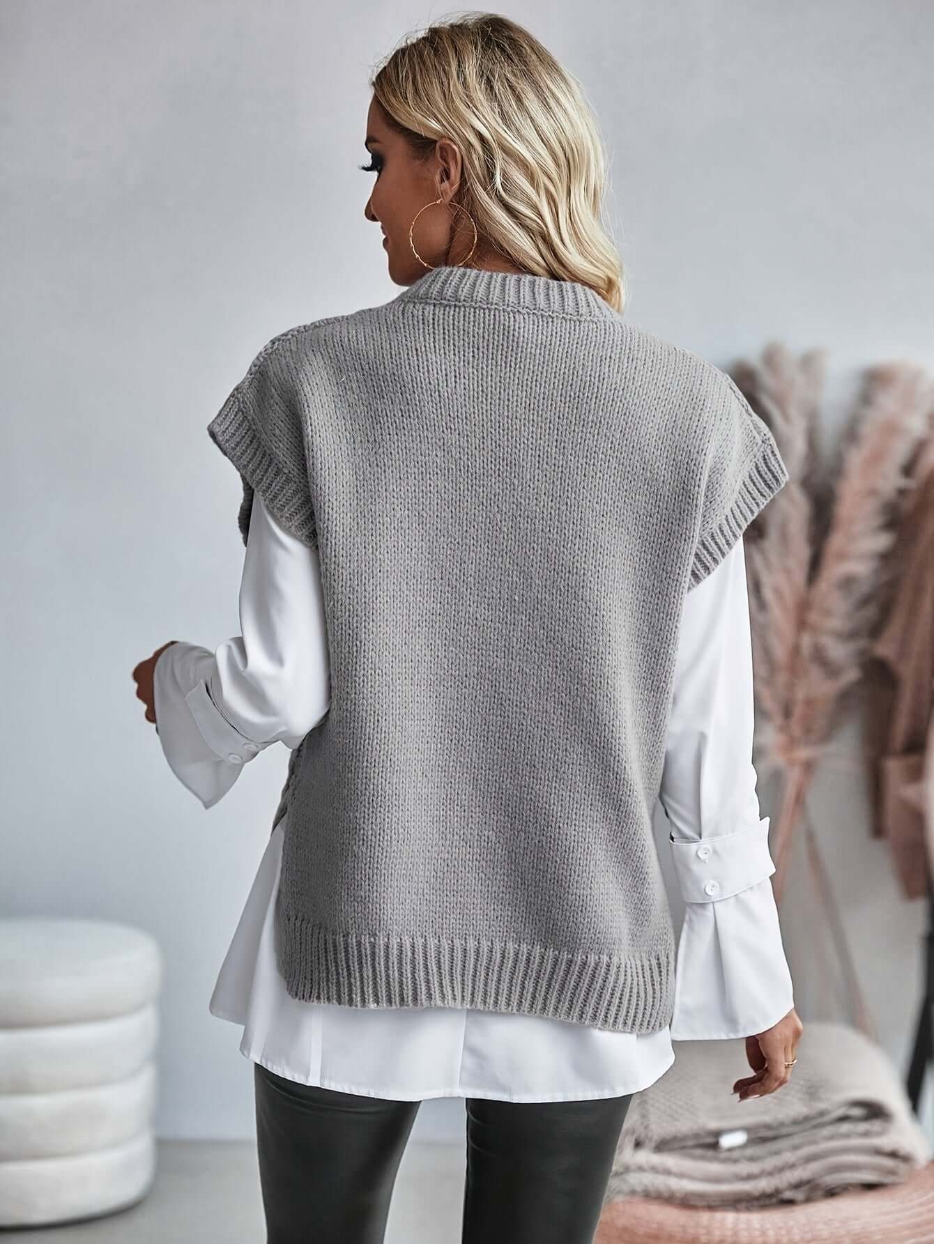 Warm Women's Knitted Vest Sweater