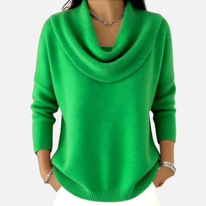 Women's Elegant Cowl Neck Knit Sweater