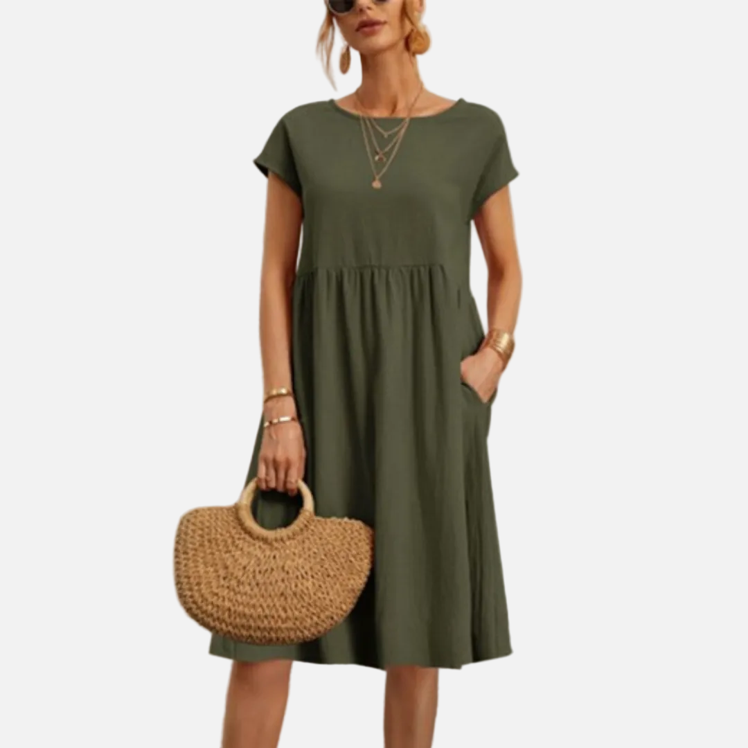 Women’s Linen Dress Short Sleeve