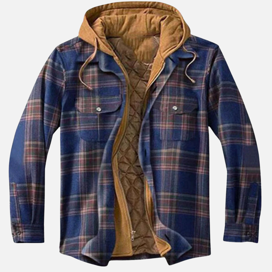 Arman | Men's Quilted Plaid Hooded Jacket