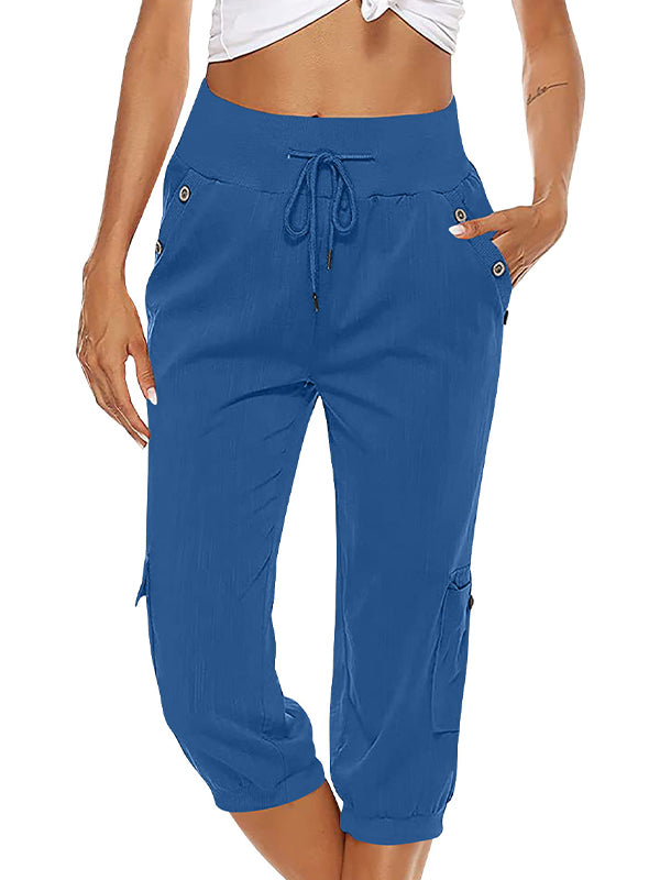 Lightweight Women's Summer Capri Pants Comfortable Cotton Blend