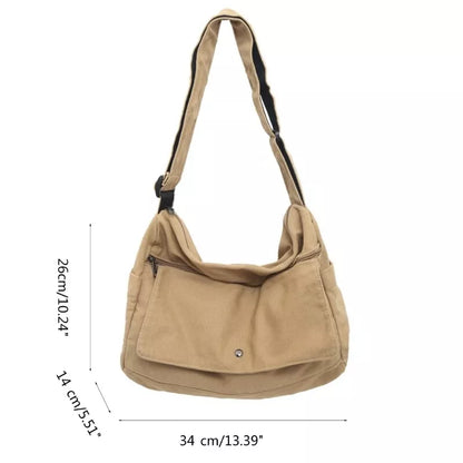 Versatile Canvas Crossbody Messenger Bag for Daily Use