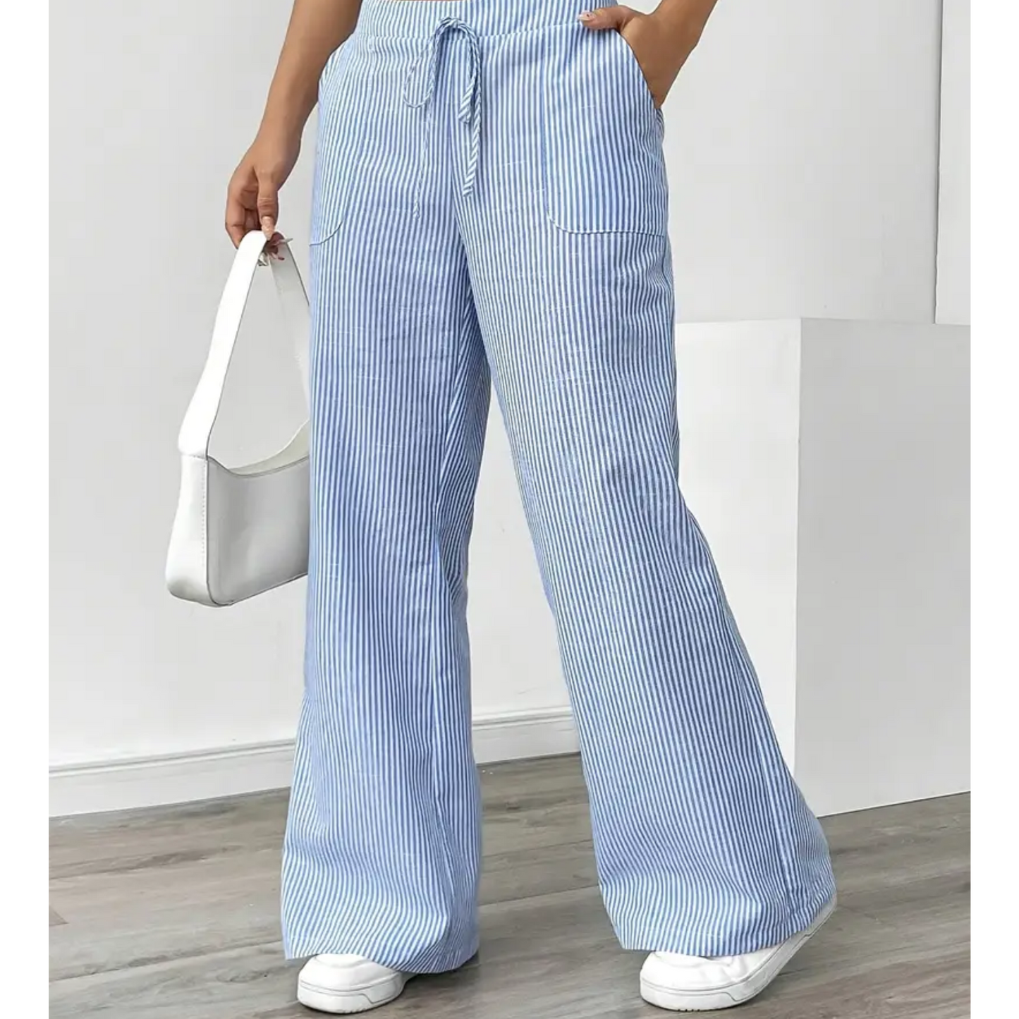 Casual Stripe Pants With Pockets