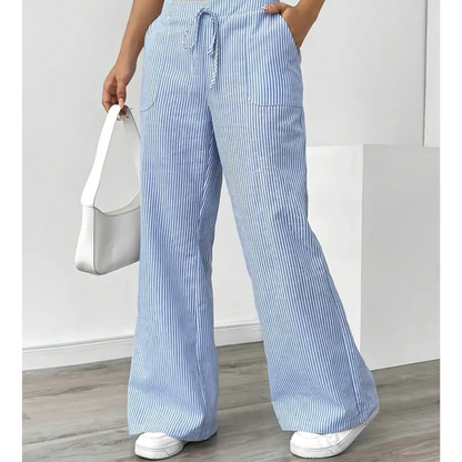 Casual Stripe Pants With Pockets