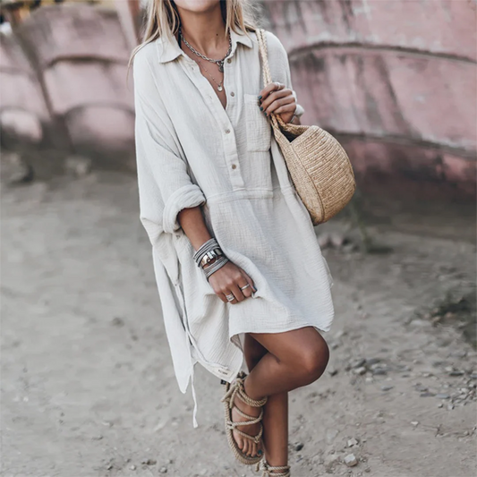 Casual Loose-Fit Summer Beach Dress - Luxivelle