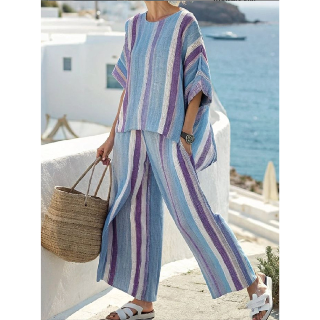 Classic 2 Piece Striped Outfit - Luxivelle