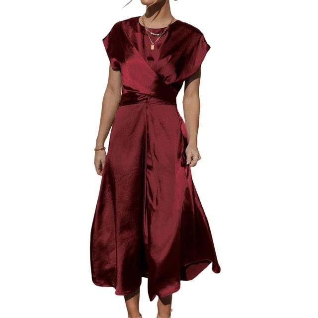 Luxurious Floral Knee Length Dress for Ladies