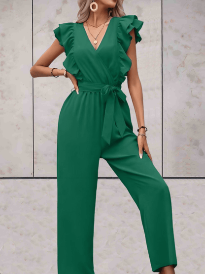 Chic Flare Sleeve V-Neck Romper