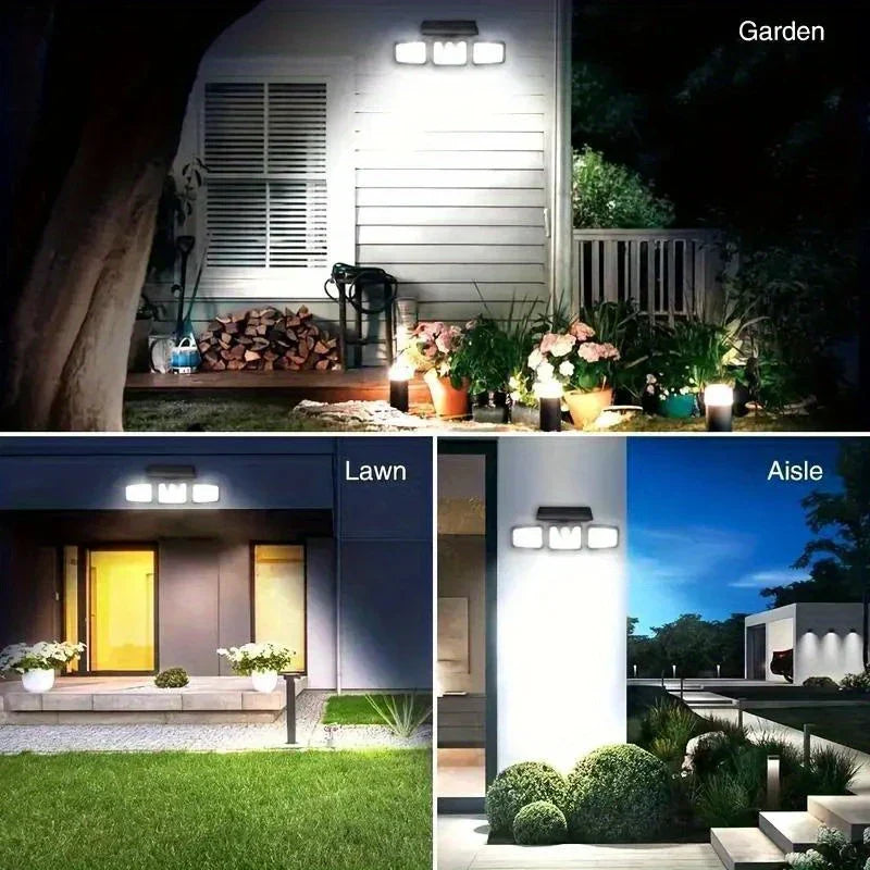 Bright Outdoor Motion Security Light with 3 Heads