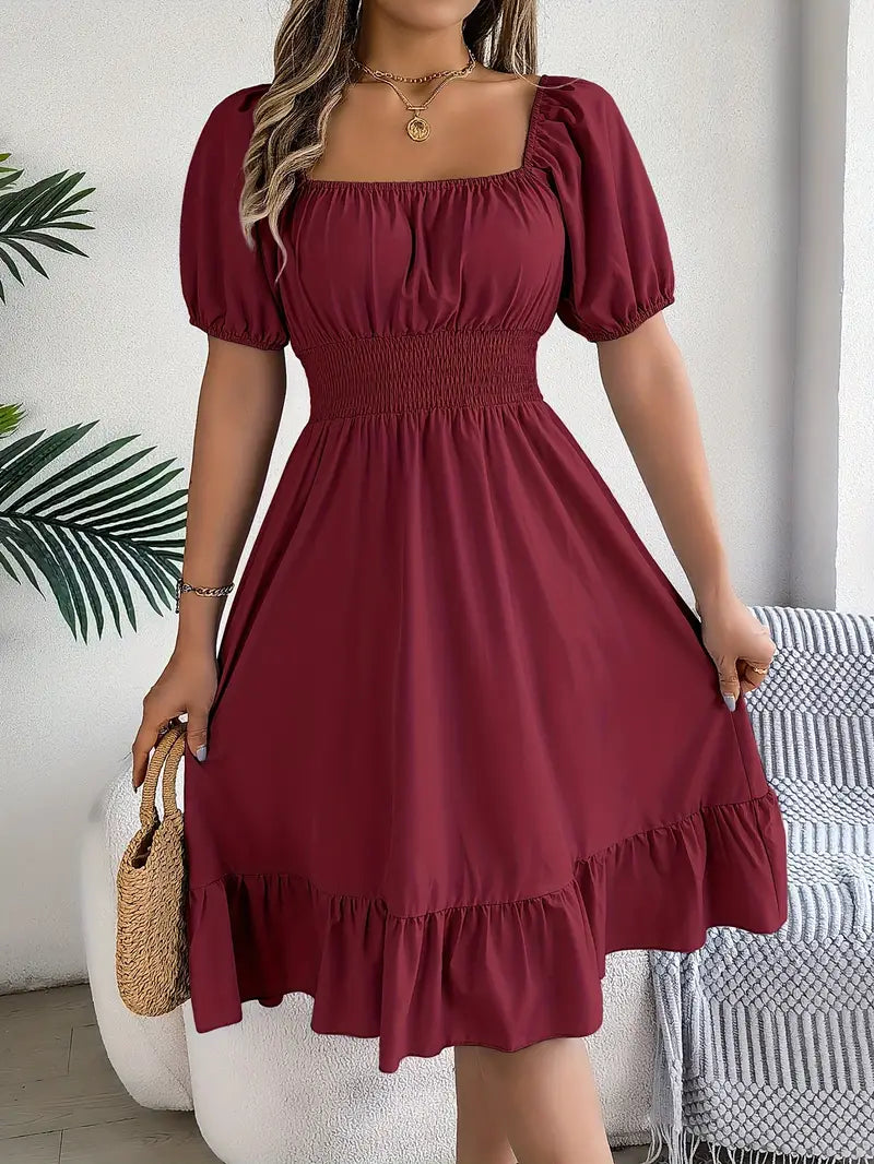 Beautiful Ruffle Sleeve Women's Dress