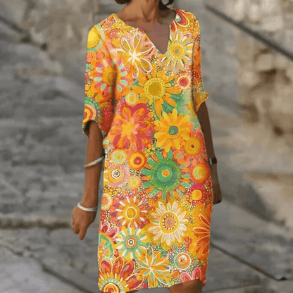 Ladies Pretty Mid Length Flower Dress