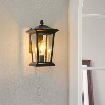 Rustic Weatherproof Exterior Wall Light, Glass Cover