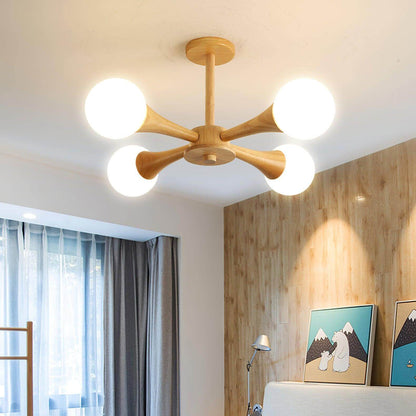 Luxury Wood and Glass Pendant Light