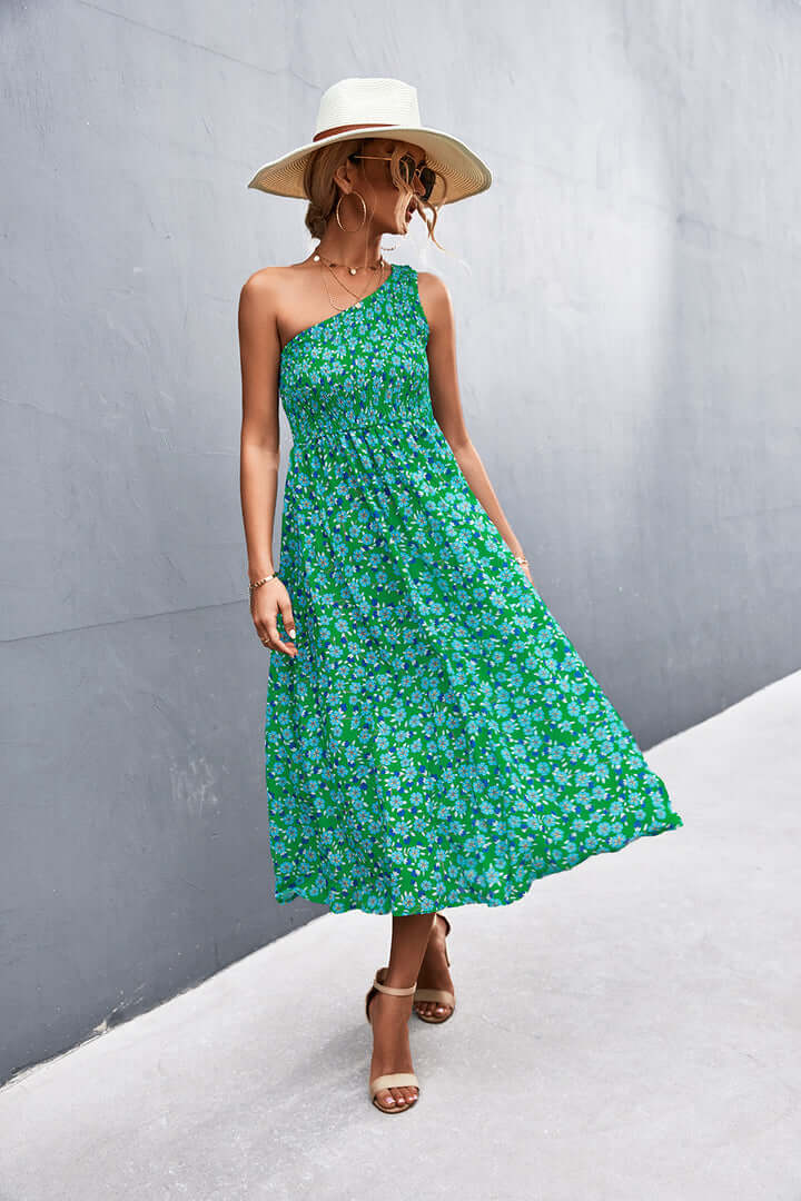 Ladies Pretty Cold Shoulder Floral Dress