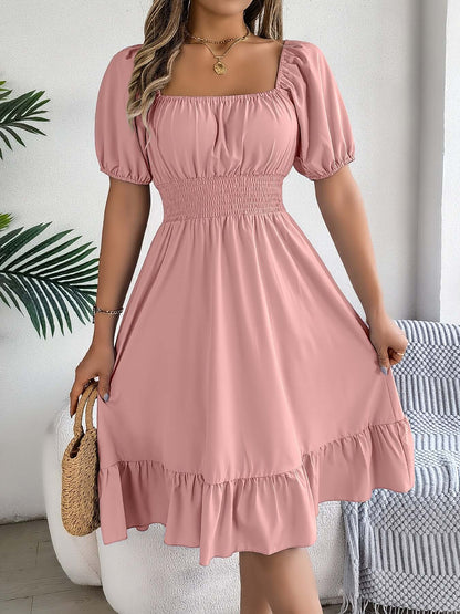 Ladies' Ruffled Bell Sleeve Mid Length Dress