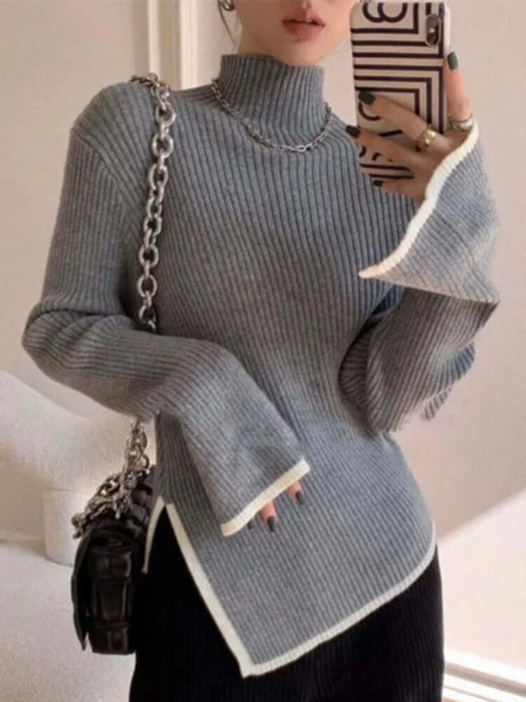 Feminine Fit Relaxed Turtleneck Jumper Sweater