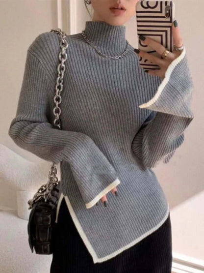Feminine Fit Relaxed Turtleneck Jumper Sweater
