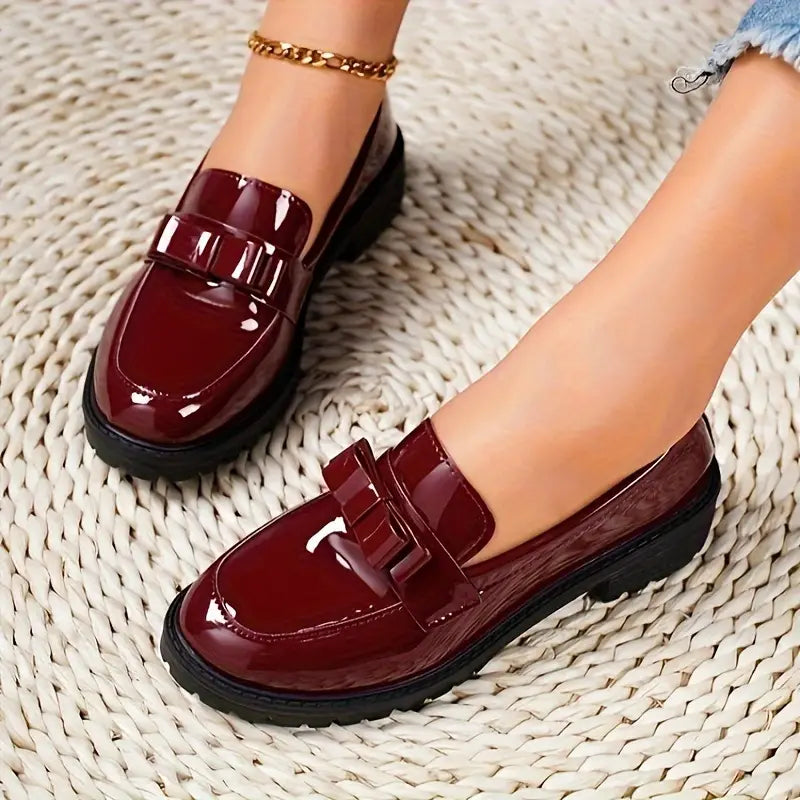 Ladies Comfortable Block Heel Slip On Shoes - Luxivelle