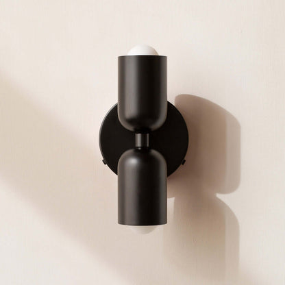 Dual Arm Brushed Steel Wall Lamp