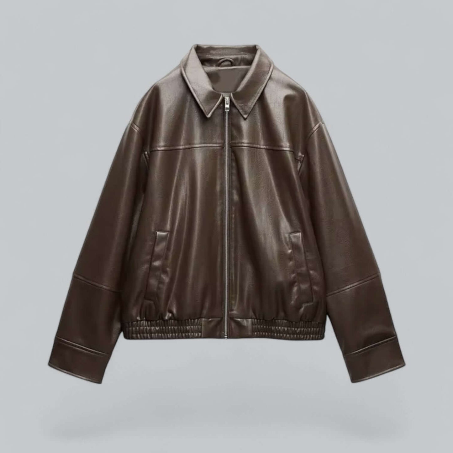 Classic Ladies Fake Leather Biker Jacket