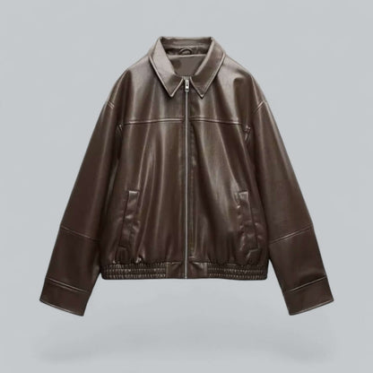 Classic Ladies Fake Leather Biker Jacket