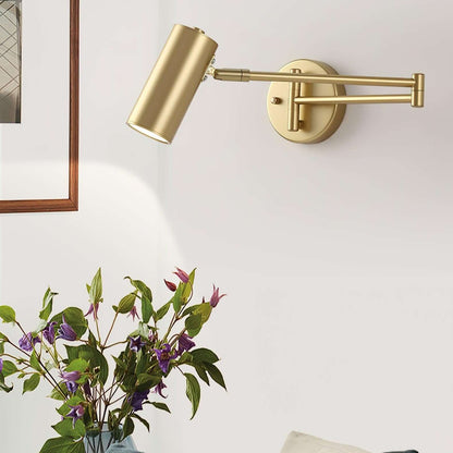 Flexible Brushed Steel LED Wall Light with Arm