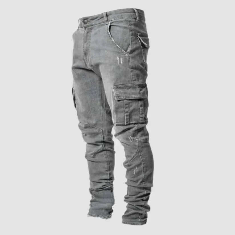 Men's Fitted Flexible Jean Cargo Pants