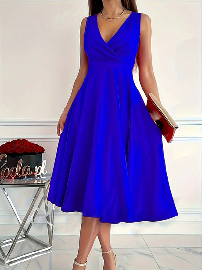 Ladies' Classic crew Neck Knee Length Dress