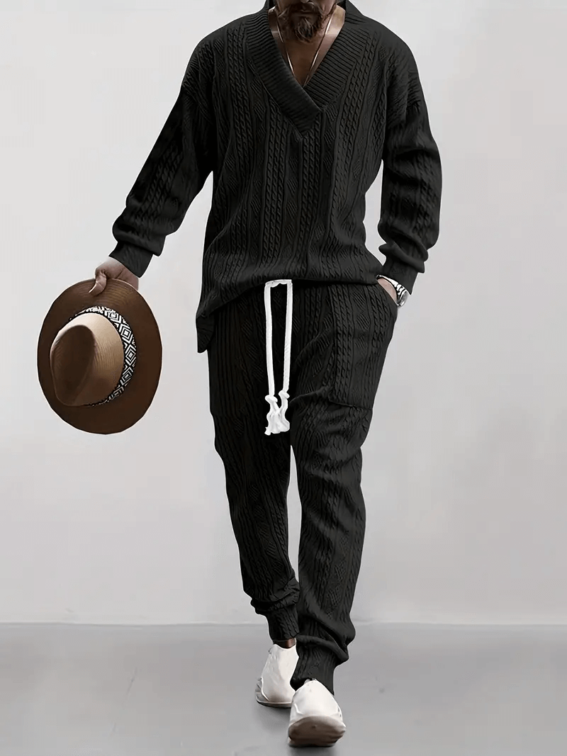 Cozy Men's Knit Lounge Wear Set - Luxivelle