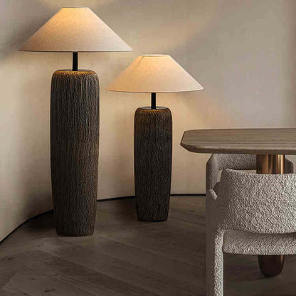 Traditional Wooden Table Lamp with Metal Details