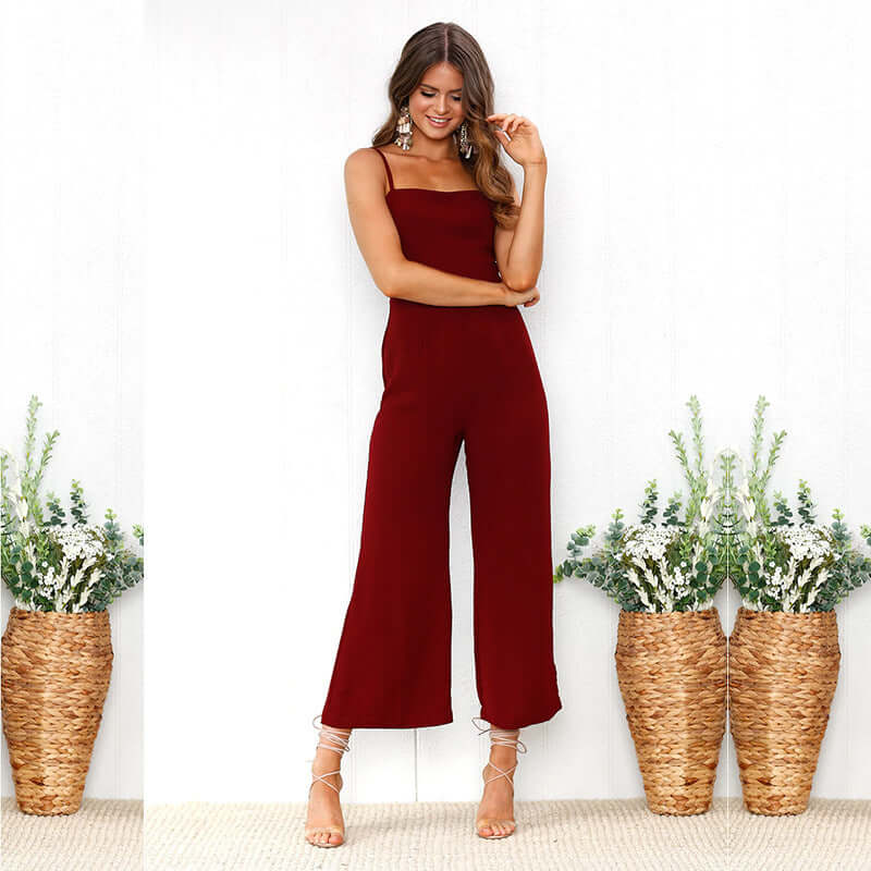 Sexy Strapless Wide Leg Romper