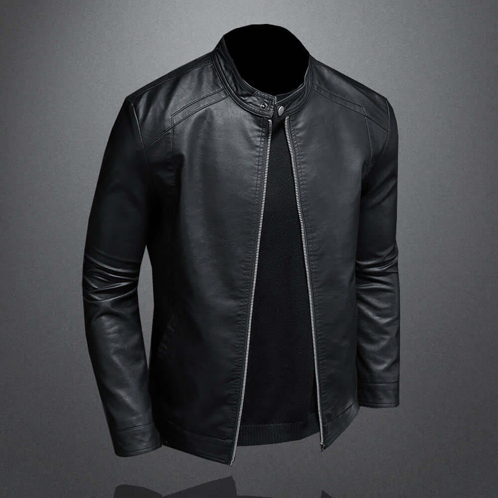 Vintage Look PU Leather Motorcycle Jacket for Men