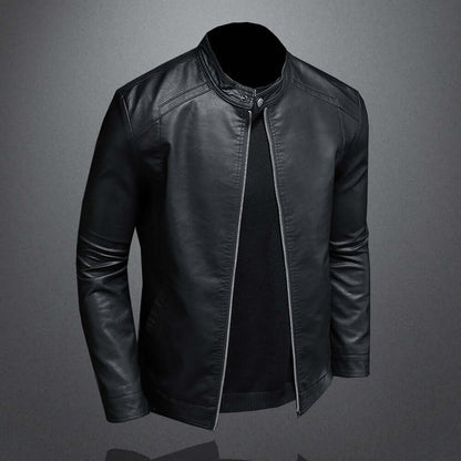 Vintage Look PU Leather Motorcycle Jacket for Men