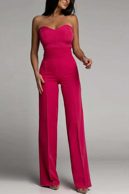 Sleeveless Wide Leg Party Jumpsuit
