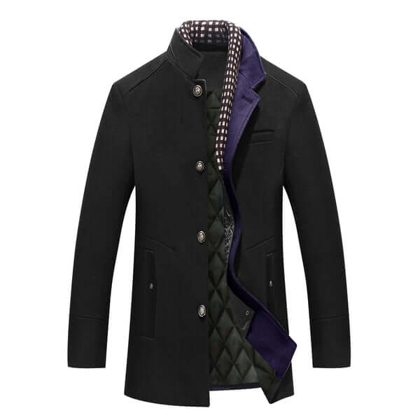 Men's Classic Fit Warm Wool Overcoat