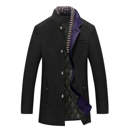 Men's Classic Fit Warm Wool Overcoat