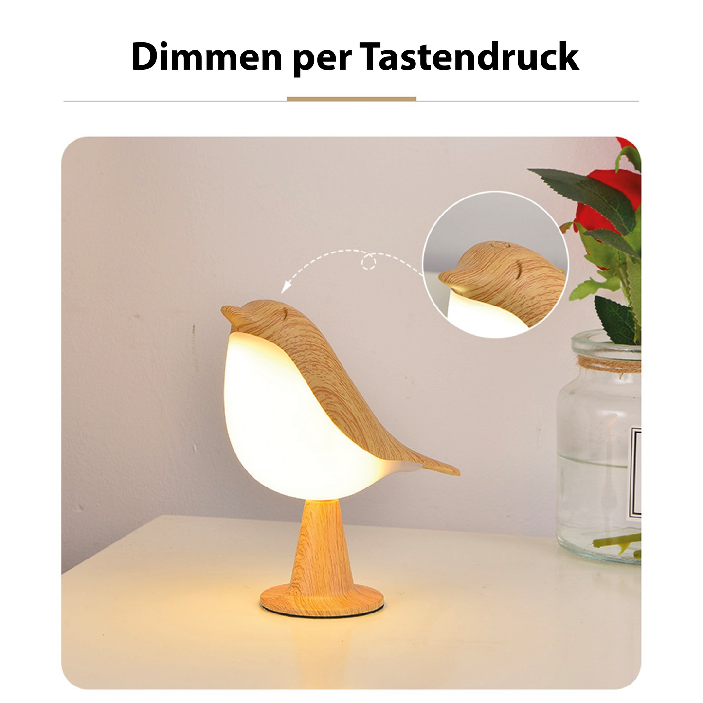 Colorful Bird Table Lamp with Bright LED Lighting