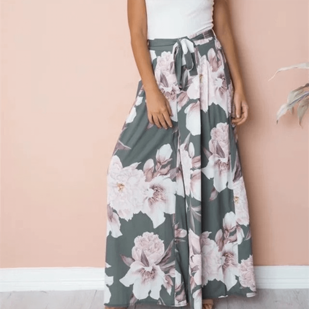 Ladies Elegant Floral Pattern Pants