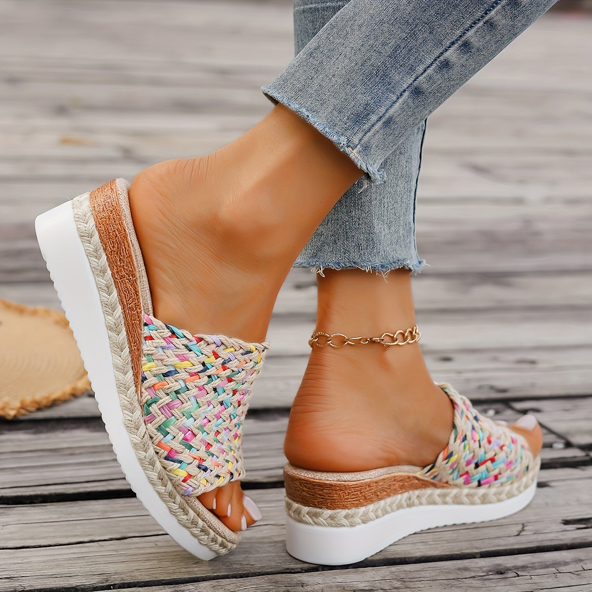Braided Espadrille Wedge Sandals